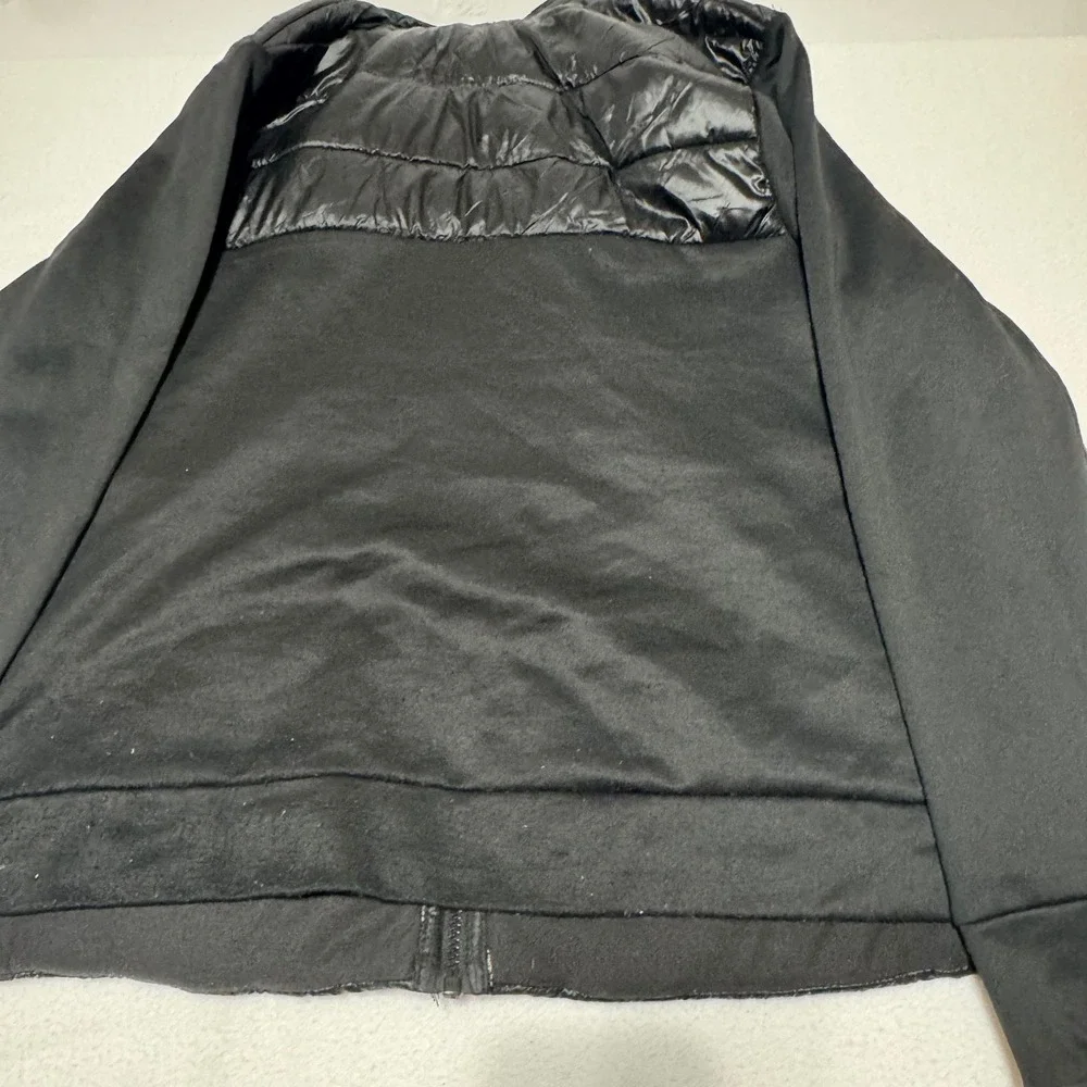 Avia Women XL 16-18 Black Mixed Media Quilted Puffer Hybrid Full Zip Jacket Coat